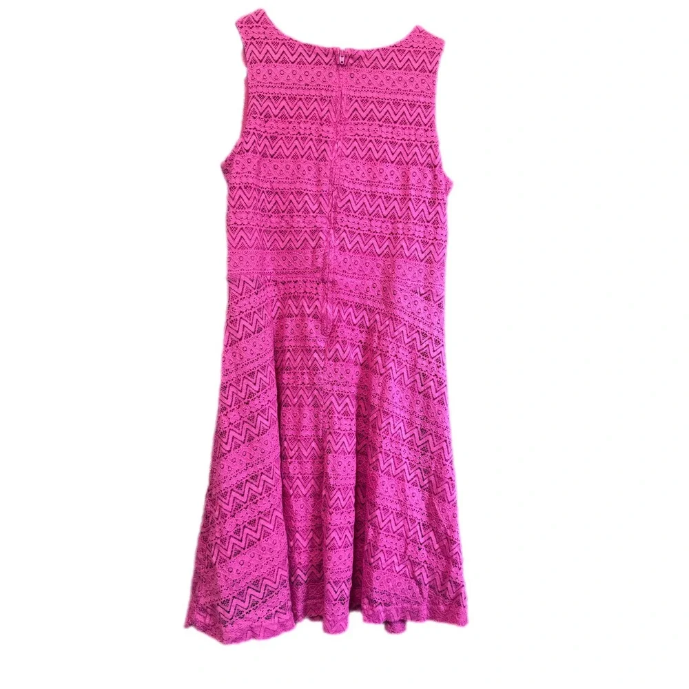 The Children's‎ Place Lace Dress Kids XL 14 Pink Excellent Sleeveless Chevron